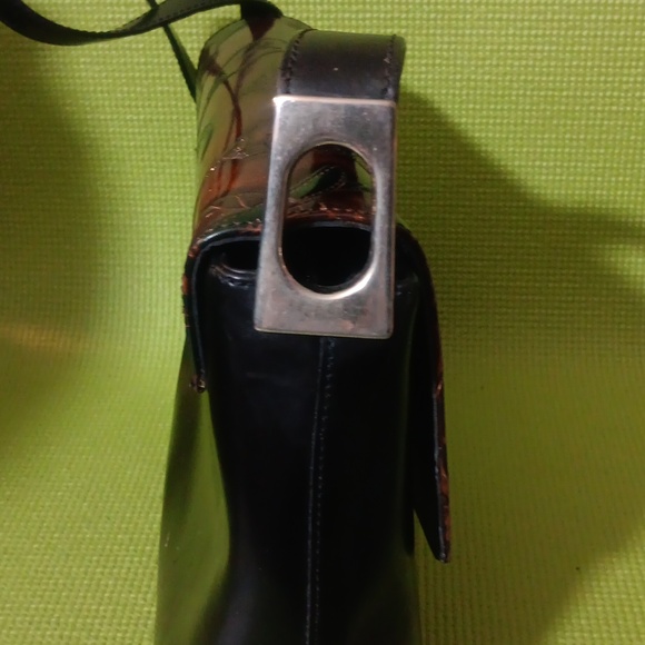 Brown and Black Leather Shoulder Bag Vintage - Picture 4 of 8